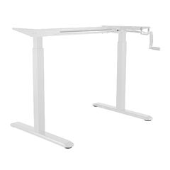 BSSD-10-16/22 W Manual Sit-Stand Desk Frame, White, 73 to 123 x 100 to 160cm, Colour: White