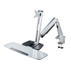 BSST-01 Sit-Stand Workstation, Silver, 52.5 to 102x66.6x115cm