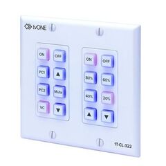 1T-CL-322-US Wall-Plate Control Panel, 16 Button, RJ45 Connector, 2G US, Version: US