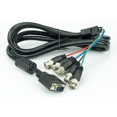 8450277-03 VGA Cable, VGA Male to 5-BNC Male, Black, 0.9m