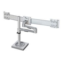 4181502402 Hold Dual Monitor Arm 24 - 2x4 kg, dual bar, grommet mounting, silver, Colour: Silver, Load Capacity: 2x4Kg