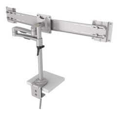4181502202 Hold Dual Monitor Arm 22 - 2x4 kg, silver, Colour: Silver, Load Capacity: 2x6kg