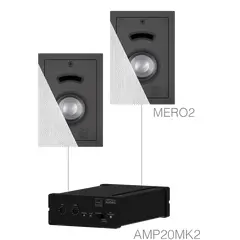 CERRA2.2/W 2 x MERO2 + AMP20MK2 White version, Colour: White